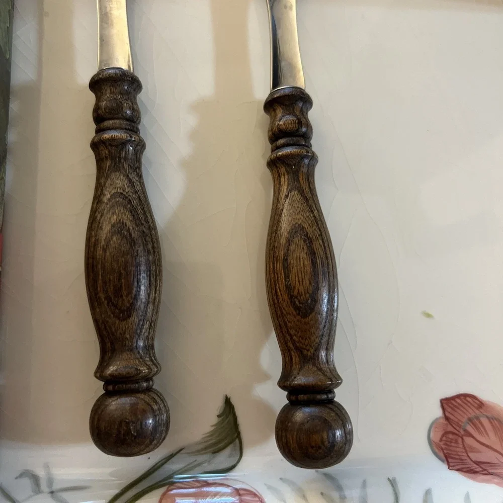 WMF Cromargan Germany, 2Pc Serving Set Fork/Spoon Stainless/Wood Williams-Sonoma